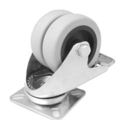 76mm Twin Braked Grey Wheel Castor W927/B